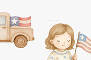 4th of July Baby Clipart Set, an Illustration by Pati Paints (Thumbnail 6 of 8)