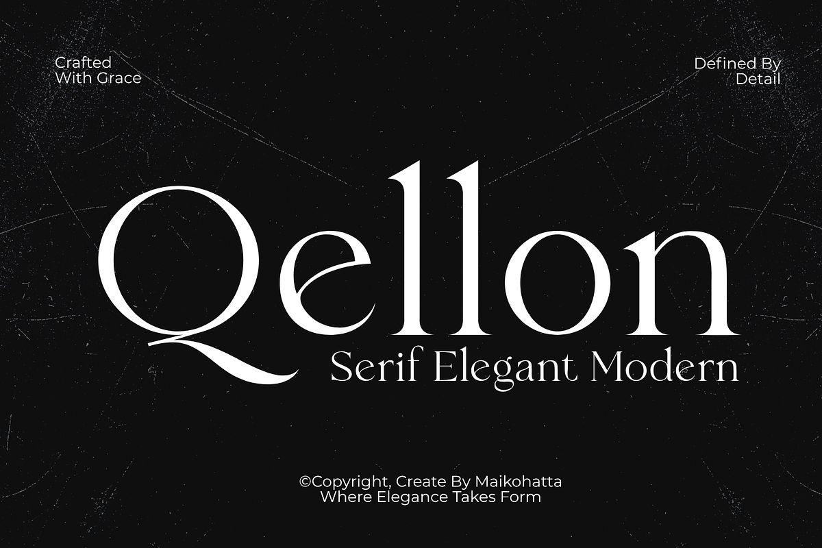 Qellon – Elegant Modern Serif, a Serif Font by MaikoHatta (Photo 1 of 7)