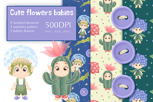 Babies Flowers Set