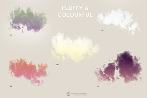 Floating Colorful Clouds PNG/PSD