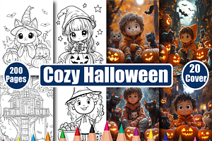 Cozy Halloween Coloring Book for Kid, an Animal Illustration by Design Home