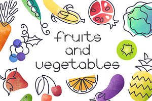 Fruits and vegetables set