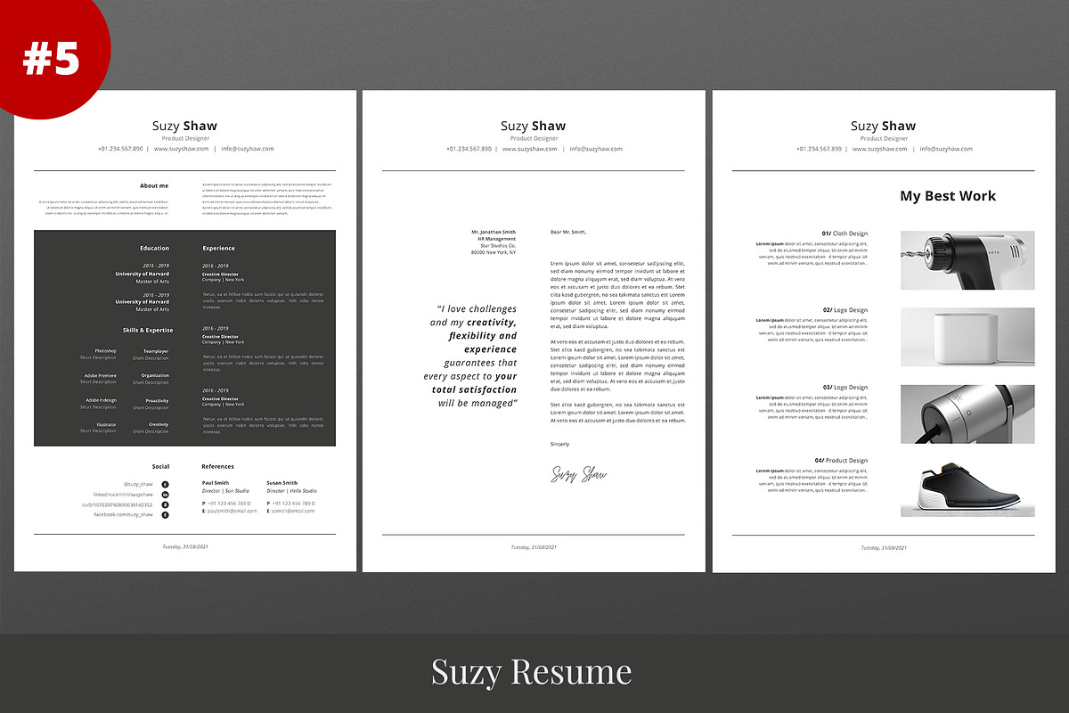 Resume Template Bundle - Vol 03, a Resume Template by Nina Shaw (Photo 6 of 8)