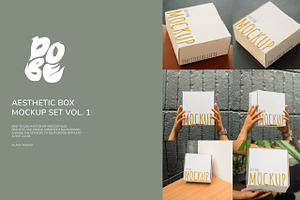 Aesthetic Box Mockup Set Vol. 1, a Packaging Mockup by DOBE Studio