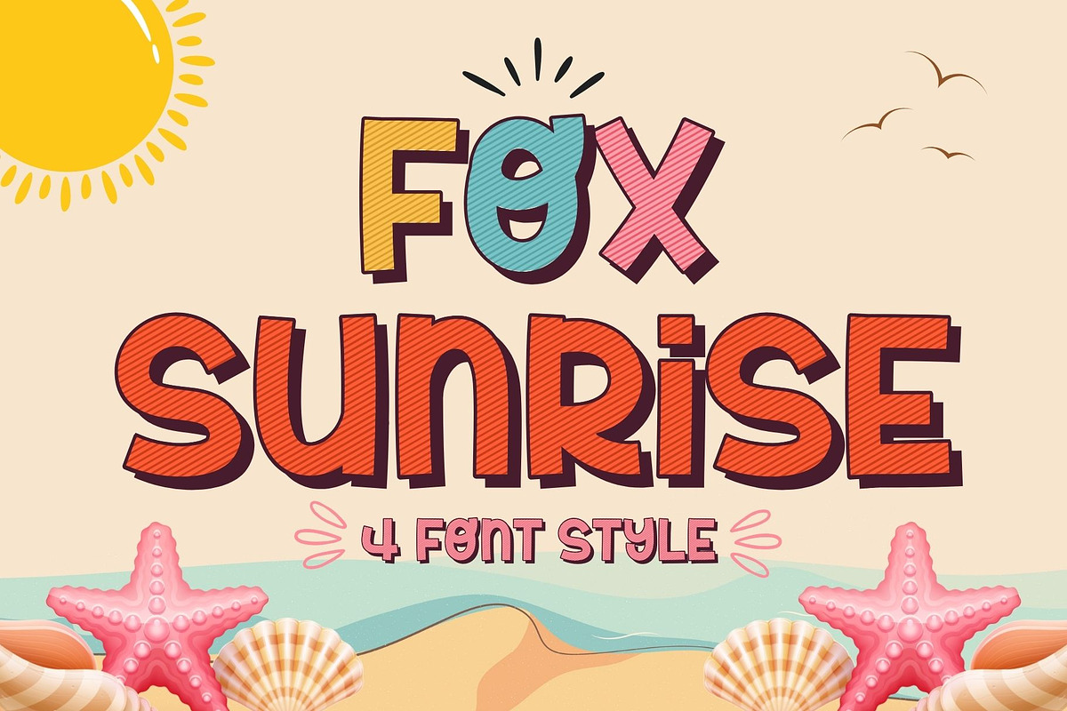 Fox Sunrise 4 Font Styles, a Handwritten Font by Fox7 By Rattana (Photo 1 of 13)