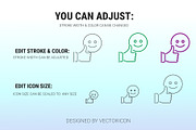 Feedback minimalist outline icon set, an Outline Icon by Icons (Thumbnail 3 of 3)