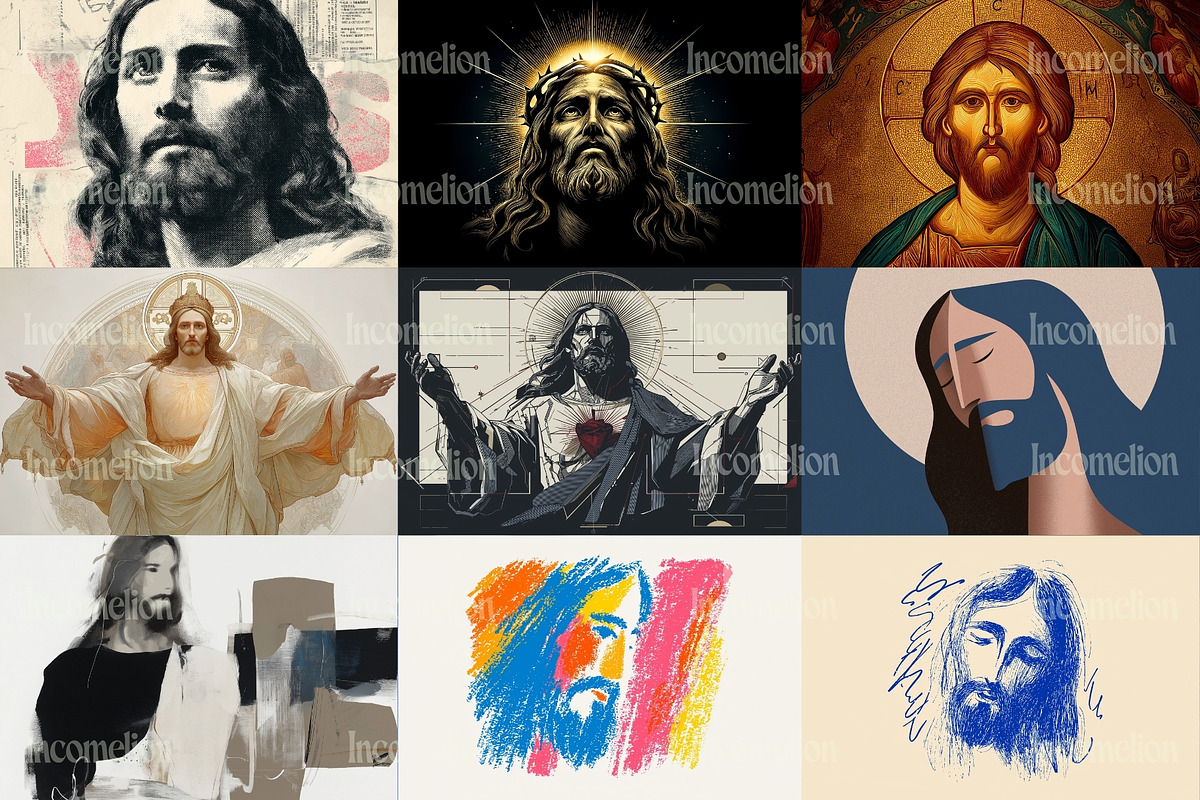 200 Jesus Christ Illustrations, a Person Illustration by Incomelion (Photo 4 of 20)
