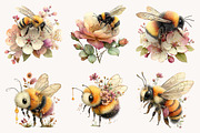 Whimsical GardenBee Clipart, a Seasonal Illustration by Designworld (Thumbnail 2 of 10)