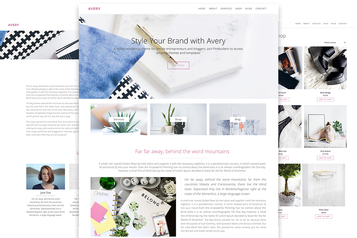 Avery. MultiPurpose|PageBuilder, a WordPress Template by PinkBulletin (Photo 2 of 4)