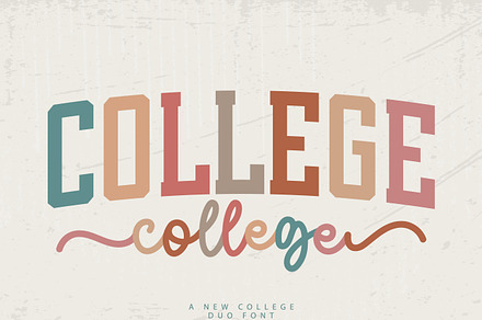 College Duo, a Slab Serif Font by Mini_World