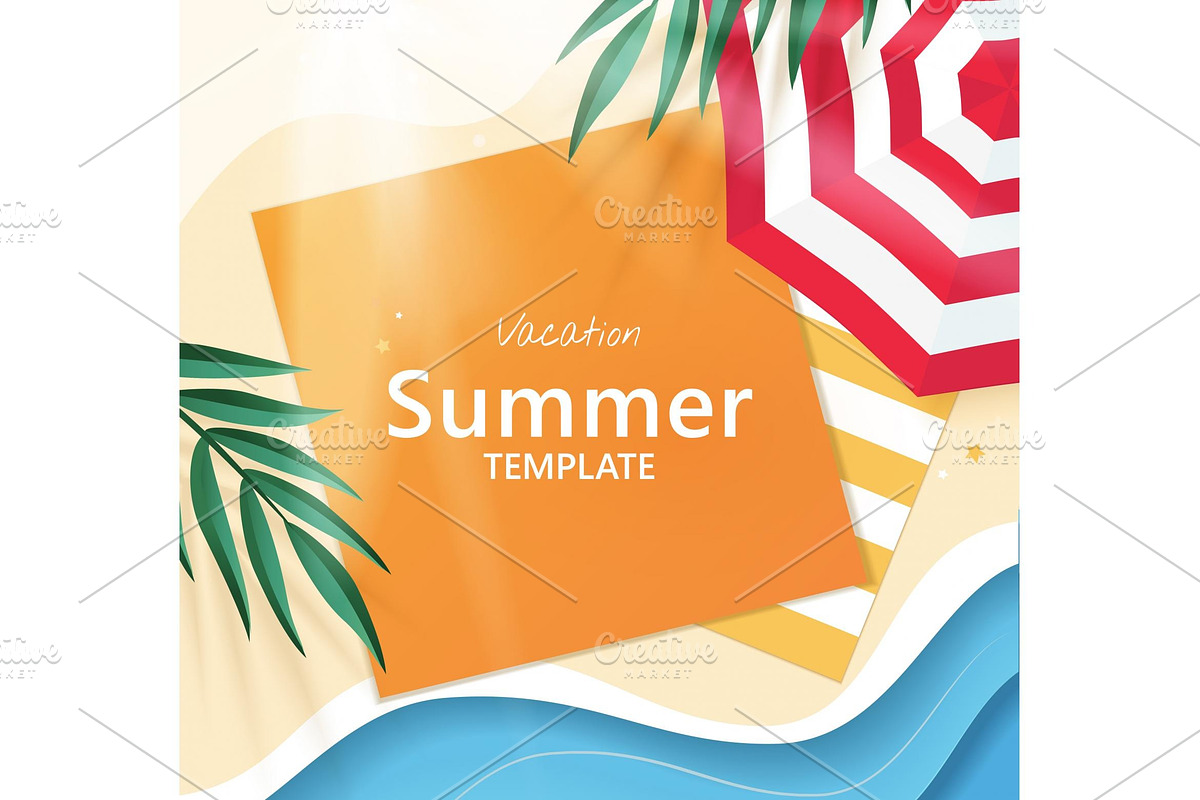 Beach Vacation Summer Template, a Social Media Template by TotallypicRF
