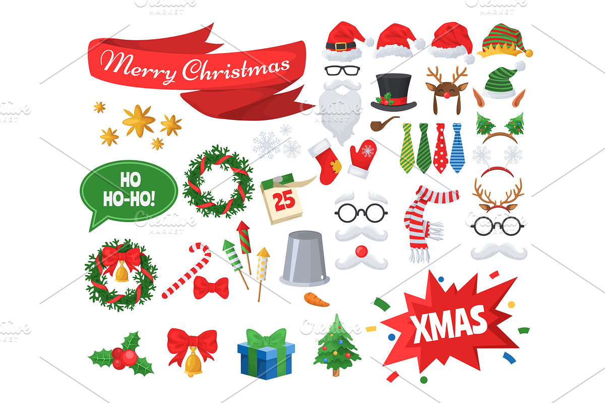Christmas photo booth props and, an Object Graphic by SiberianArt