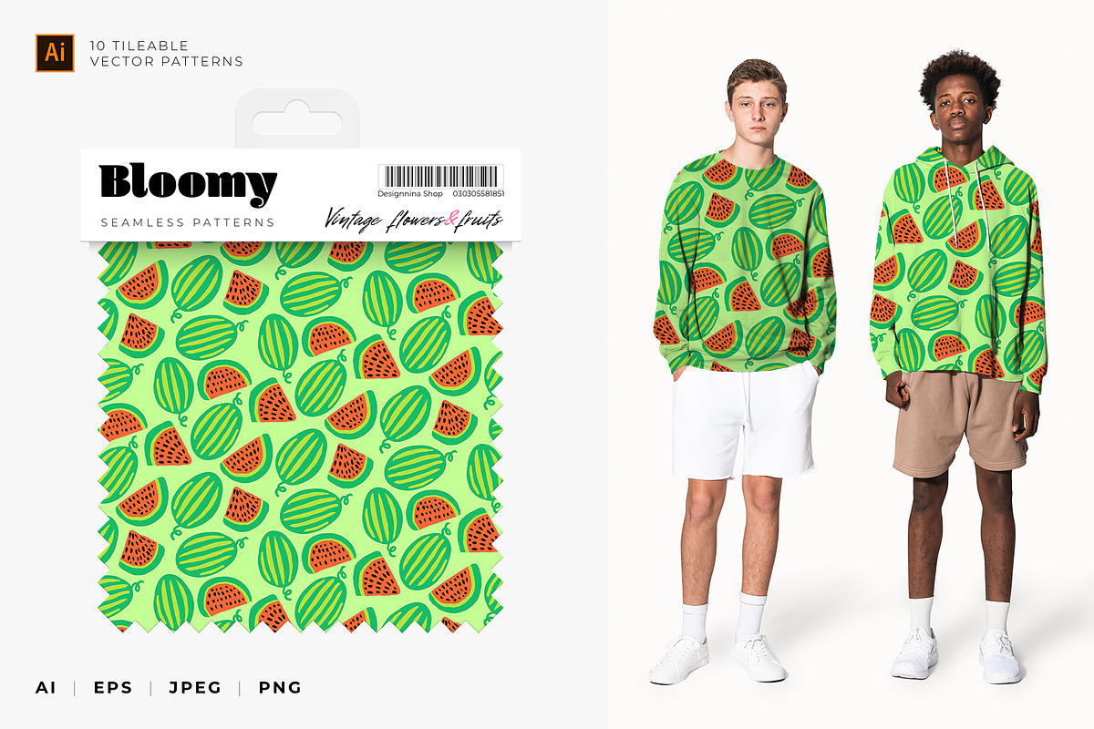 Bloomy — Vintage Patterns Collection, a Pattern Graphic by Designnina Shop (Photo 3 of 11)