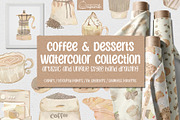 Coffee & Dessert Watercolor Pack, a Food Illustration by creationsbyapuruh (Thumbnail 1 of 8)
