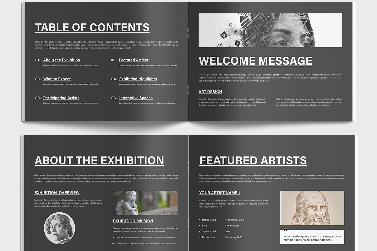 Art Exhibition Portfolio Design, a Brochure Template by MightyDesign (Photo 3 of 9)