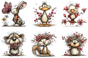 Whimsical Spring Animals Clipart, an Illustration by CraftArtStudio (Thumbnail 5 of 6)