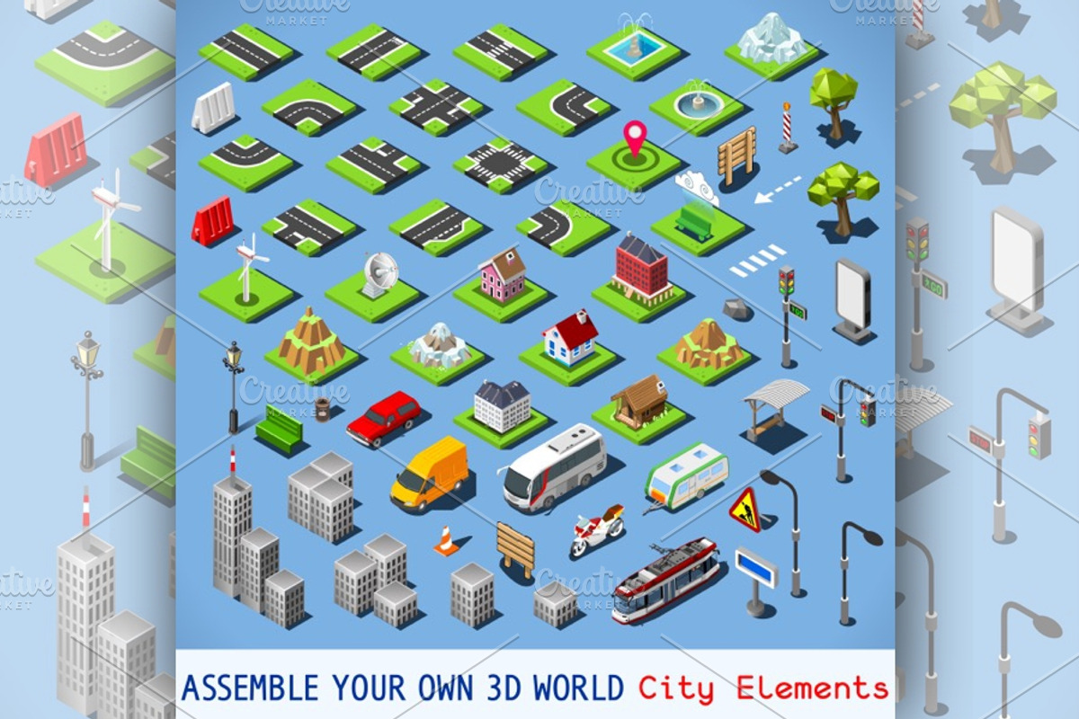 City Map Elements - Urban Set, an Illustration by Aurielaki Stock ...