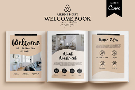Airbnb Guest book Canva template