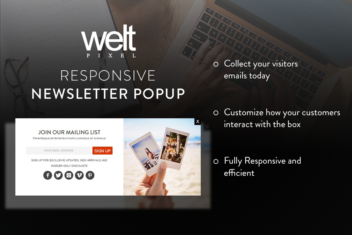 Newsletter Popup by WeltPixel, a Websites & App Template by WeltPixel (Photo 1 of 3)