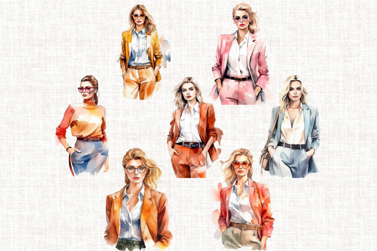 Watercolor Lady Boss Clipart, a Person Illustration by Mash Mash Stickers (Photo 6 of 9)