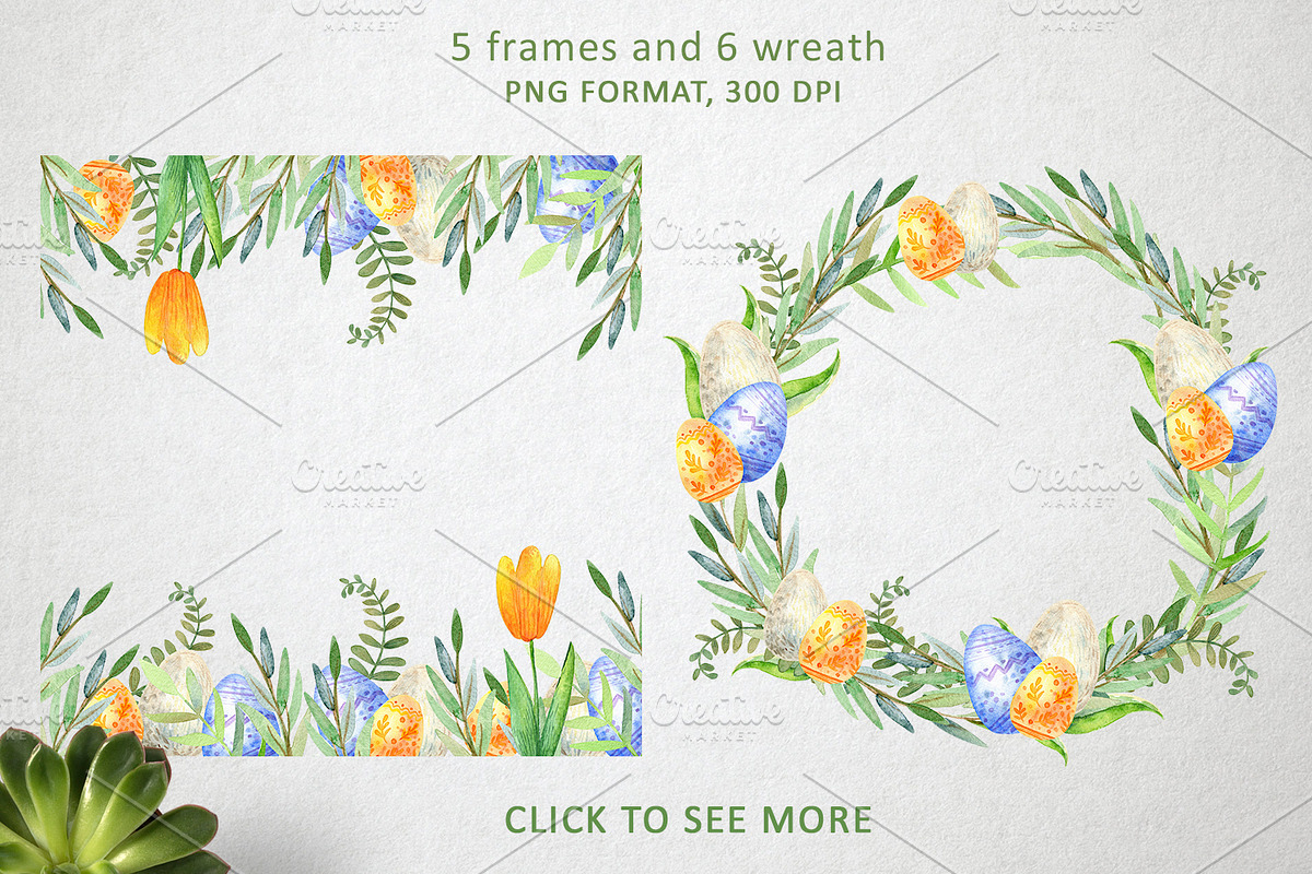 Happy Easter. Watercolor set, a Decorative Illustration by annasokol_ (Photo 3 of 5)