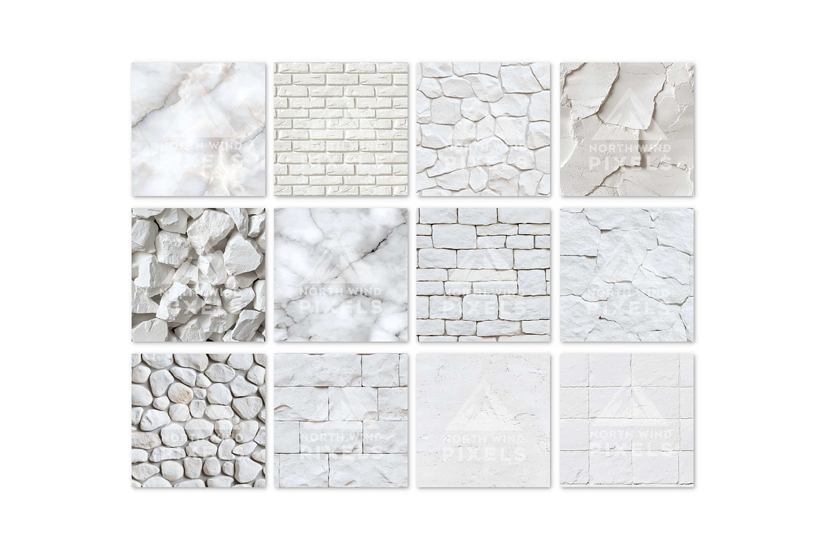 12 White Stone Texture Patterns, a Background Graphic by NorthWindPixels (Photo 2 of 4)
