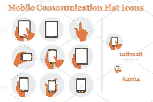 Mobile Communication Flat Icons