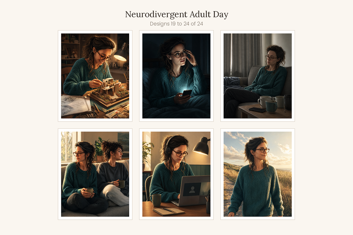Neurodivergent Adult Set of 24, a Person Illustration by LanternkinStudio (Photo 9 of 13)
