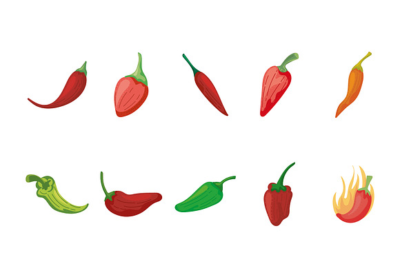 Spicy Chili Peppers Illustration Set preview 2