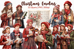 Christmas Carolers Watercolor Set