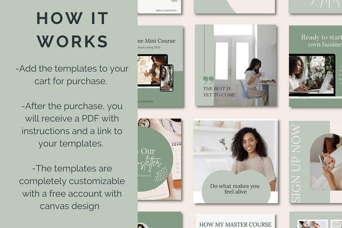 Green Course Creator Instagram Posts, a Social Media Template by Social Assumptions (Photo 2 of 7)