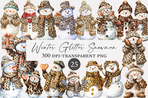 Winter Glitter Snowman Clipart, an Illustration by Designworld