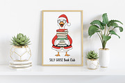 Christmas Goose Book Club PNG, an Illustration by Craft Nest (Thumbnail 4 of 6)