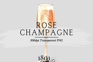 Rose Champagne Illustration