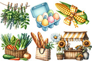Watercolor Farmers Market Clipart, an Illustration by Designworld (Thumbnail 5 of 6)