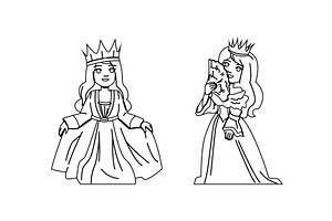 little queen kid girl vector, a Person Illustration by pikepicture