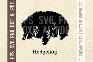 Hedgehog - Floral Animals - Cut SVG