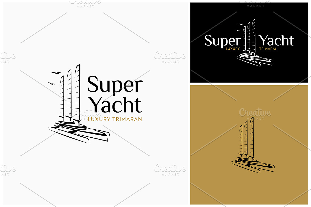 Luxury Trimaran Yacht Boat Ship Logo, a Branding & Logo Template by Enola99d (Photo 2 of 2)