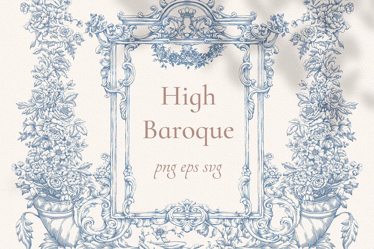 High Baroque Frames Png Eps Svg, a Decorative Illustration by Ekaproeka (Photo 1 of 6)