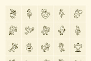 Bird Doodle Art Set, an Outline Icon by Vectors Market (Thumbnail 8 of 8)