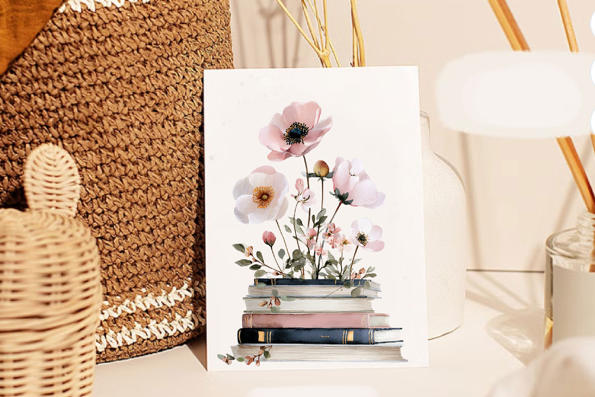 Blush Book Lover Clipart Bundle, an Illustration by DreamCafeArt (Photo 7 of 10)