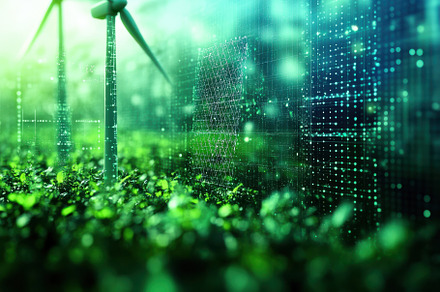 Green Energy Wind Turbines Digital O, a Background Photo by Pixeness