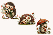 Whimsical Summer Hedgehog with daisy, an Illustration by Designworld (Thumbnail 9 of 10)