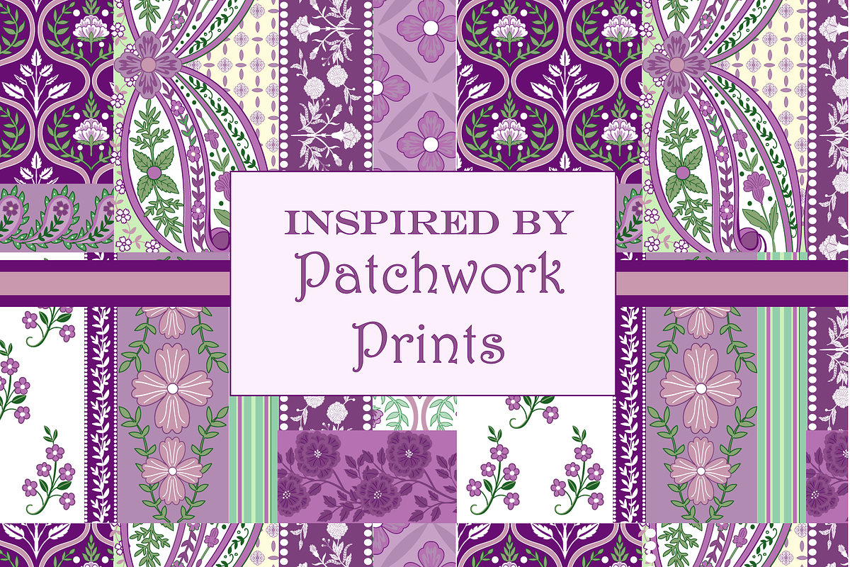 Boho Patchwork Purple and Green