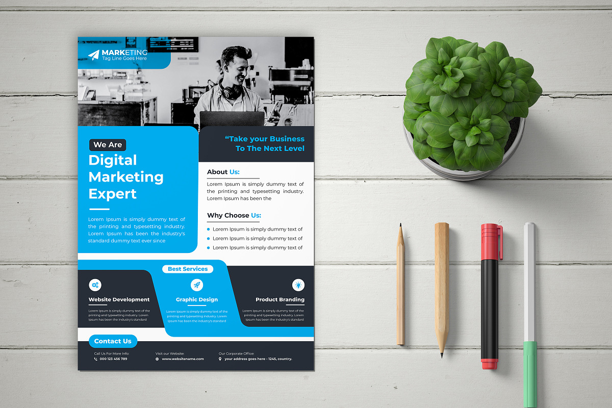 Corporate Theme Business Flyer, a Marketing Template by Graphiexperto (Photo 2 of 6)