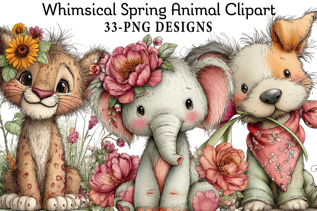 Whimsical Spring Animal Clipart, an Illustration by Daily.Designs (Photo 1 of 8)