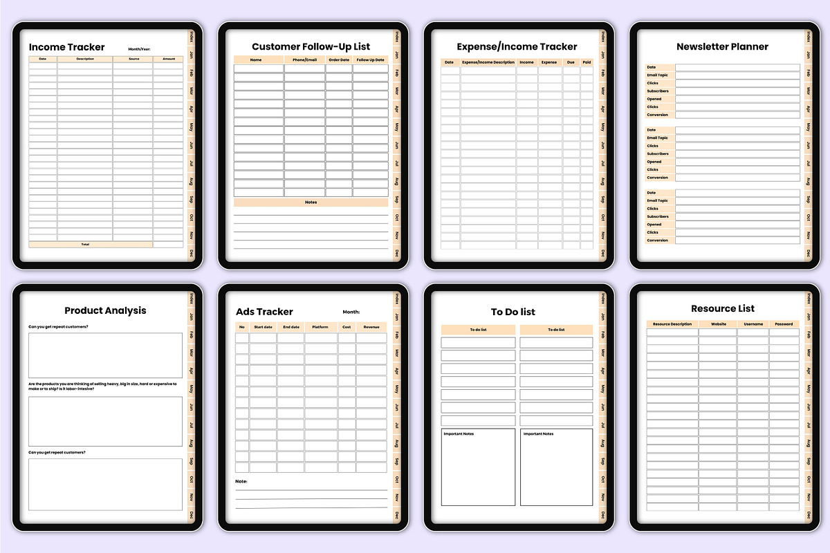 Digital 2025 Small Business Planner, a Stationery Template by Mustafiz (Photo 9 of 11)