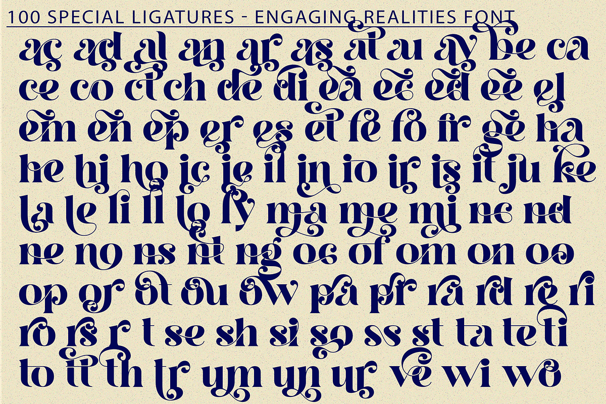 Engaging Realities - Ligature Font, a Serif Font by 177Studio (Photo 7 of 8)