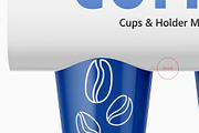 Coffee Cups and Holder Mockups Front, a Cups & Container Mockup by HelenStock (Thumbnail 9 of 9)