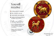 Chinese zodiac Clipart set V2, a Decorative Illustration by ThatsDesignArt (Thumbnail 2 of 10)